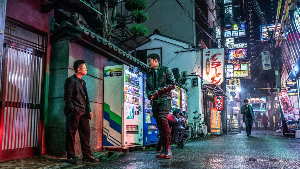 京橋で撮影されたハリウッド映画「G.I.ジョー：漆黒のスネークアイズ」の場面